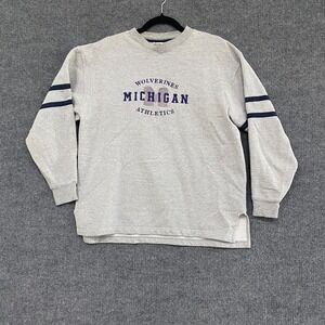 Briar Creek Michigan Wolverines Athletics Sweatshirt Gray Navy Stripe Mens S